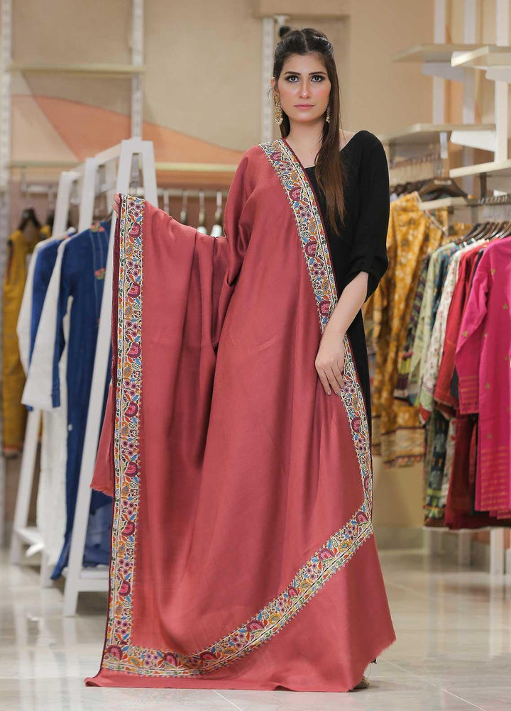Sanaulla Exclusive Range Pashmina Shawl SU21PP AKP-48 Pink Pure Pashmina Shawls