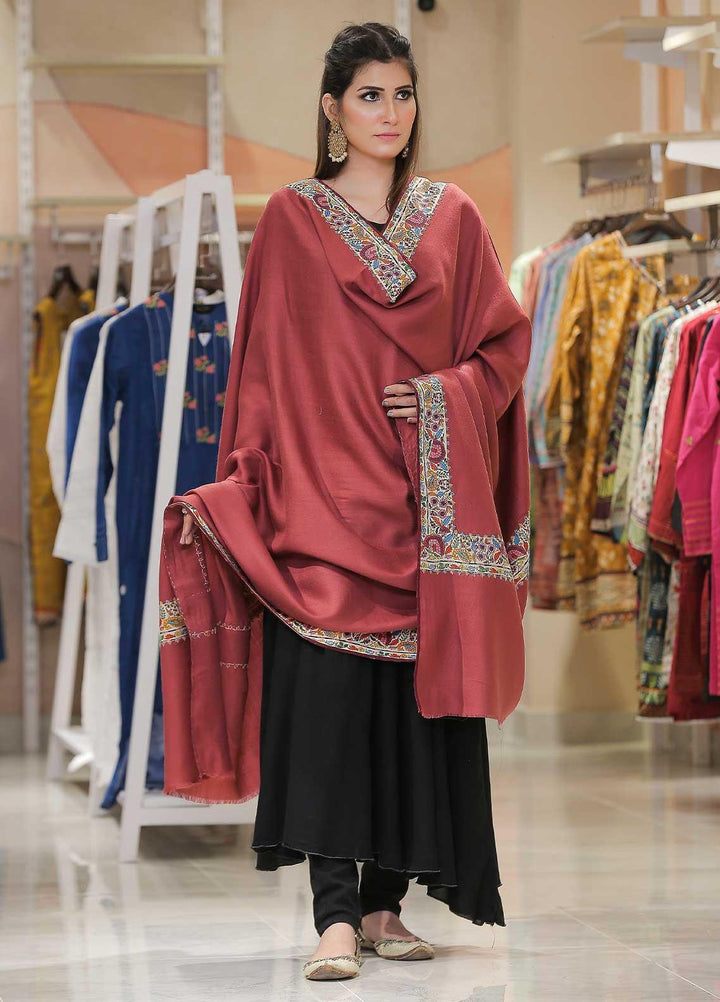 Sanaulla Exclusive Range Pashmina Shawl SU21PP AKP-48 Pink Pure Pashmina Shawls