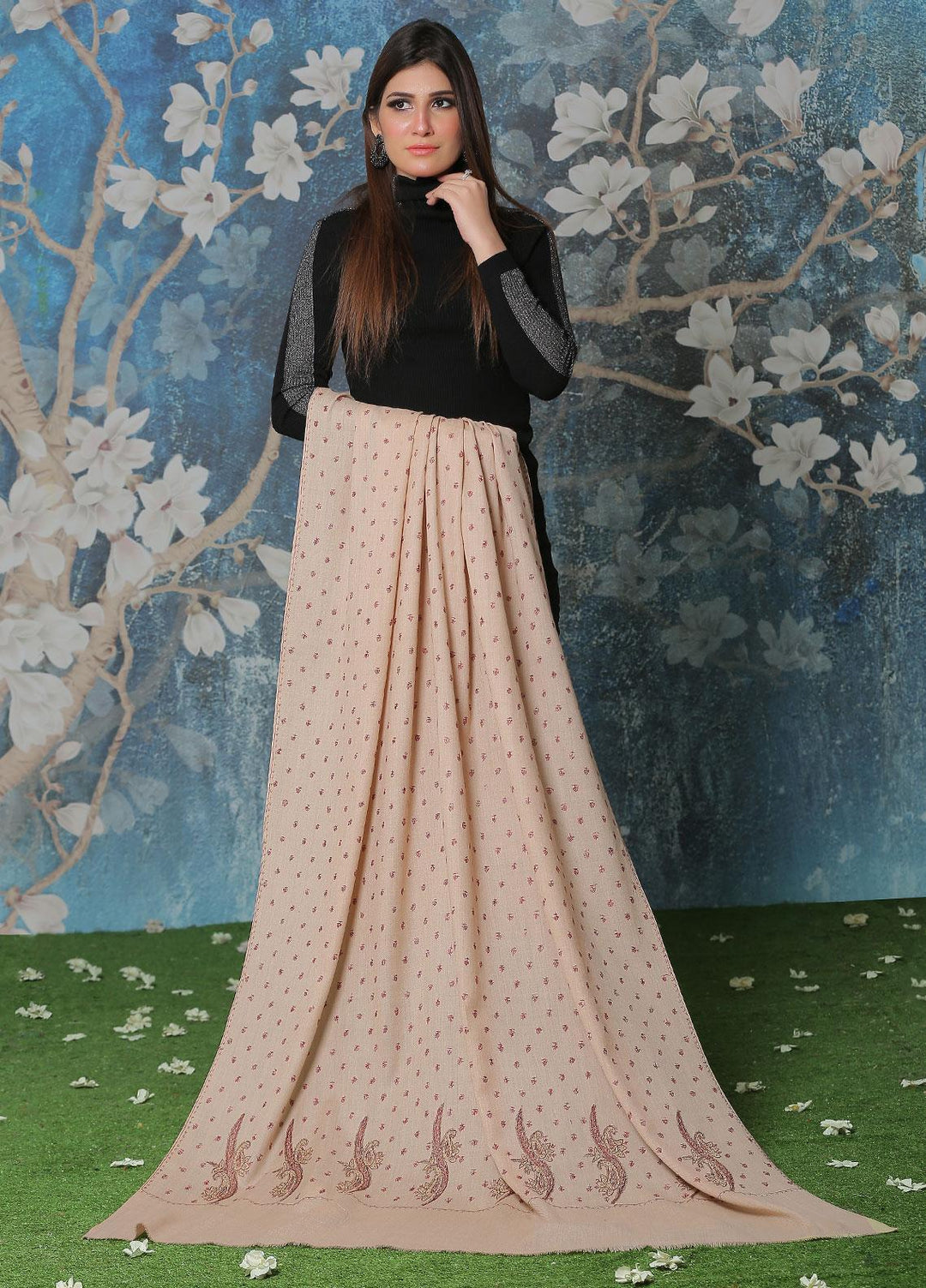 Sanaulla Exclusive Range  Pashmina  Shawl SU21PP OD-17 - Pure Pashmina Shawls