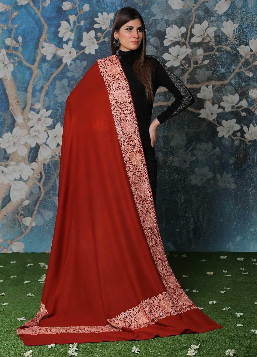 Sanaulla Exclusive Range  Pashmina  Shawl SU21PP OD-18 - Pure Pashmina Shawls