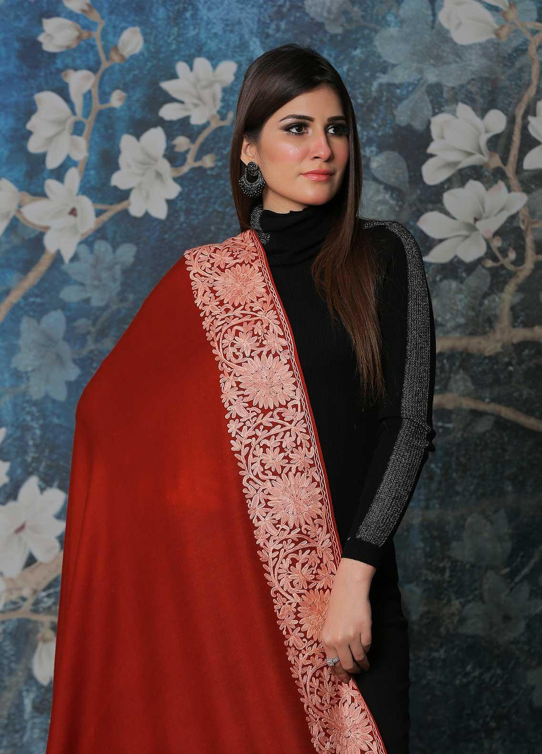 Sanaulla Exclusive Range  Pashmina  Shawl SU21PP OD-18 - Pure Pashmina Shawls