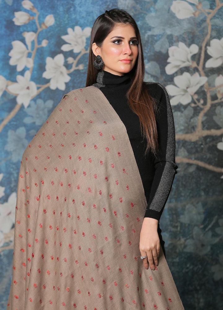 Sanaulla Exclusive Range Pashmina Shawl SU21PP MIR-07 Brown 1 Pure Pashmina Shawls