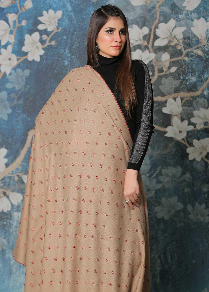 Sanaulla Exclusive Range Pashmina Shawl SU21PP MIR-07 Brown 2 Pure Pashmina Shawls