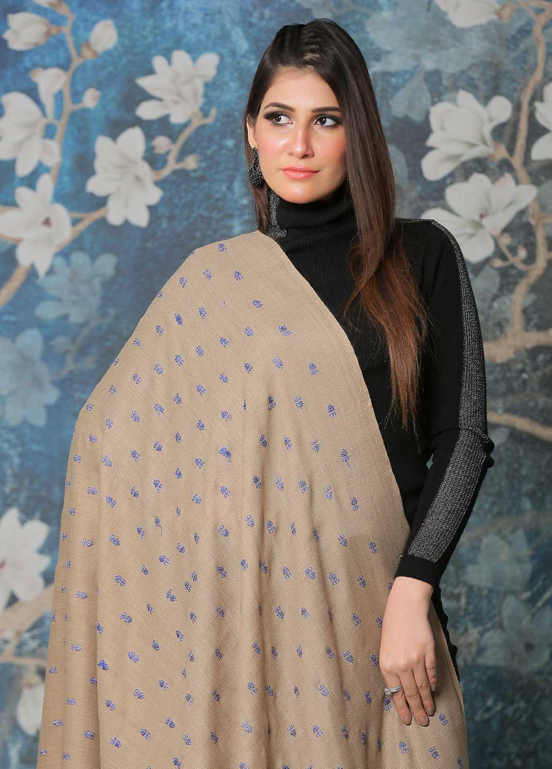 Sanaulla Exclusive Range Pashmina Shawl SU21PP MIR-07 Brown 3 Pure Pashmina Shawls