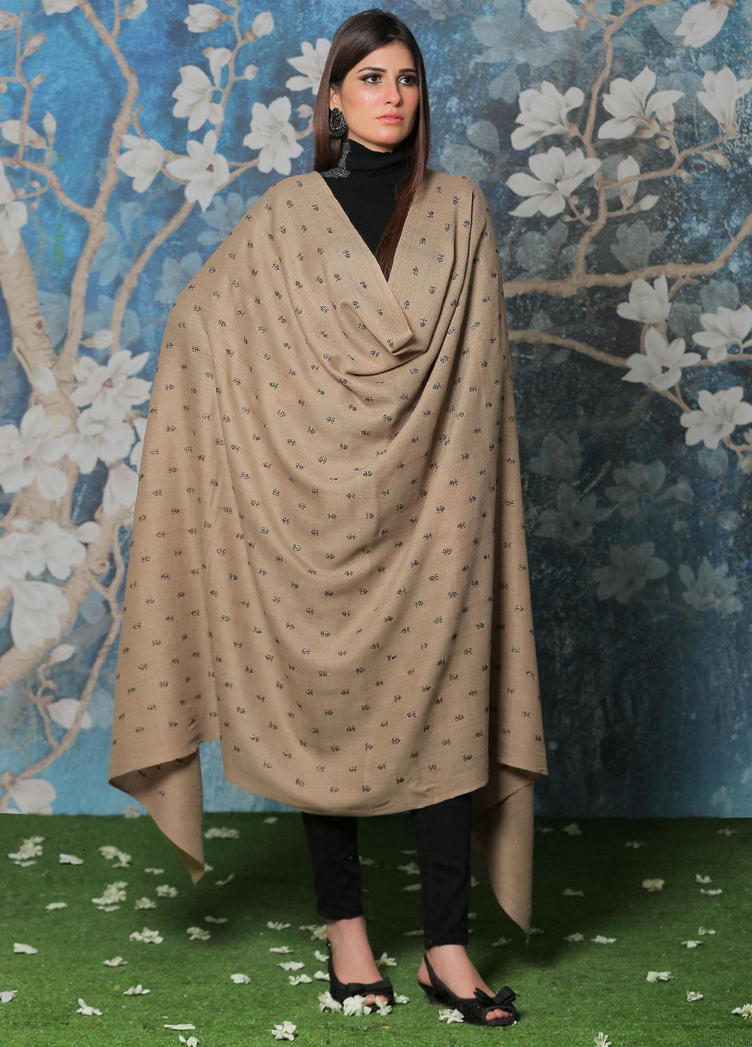 Sanaulla Exclusive Range Pashmina Shawl SU21PP MIR-07 Brown 4 Pure Pashmina Shawls