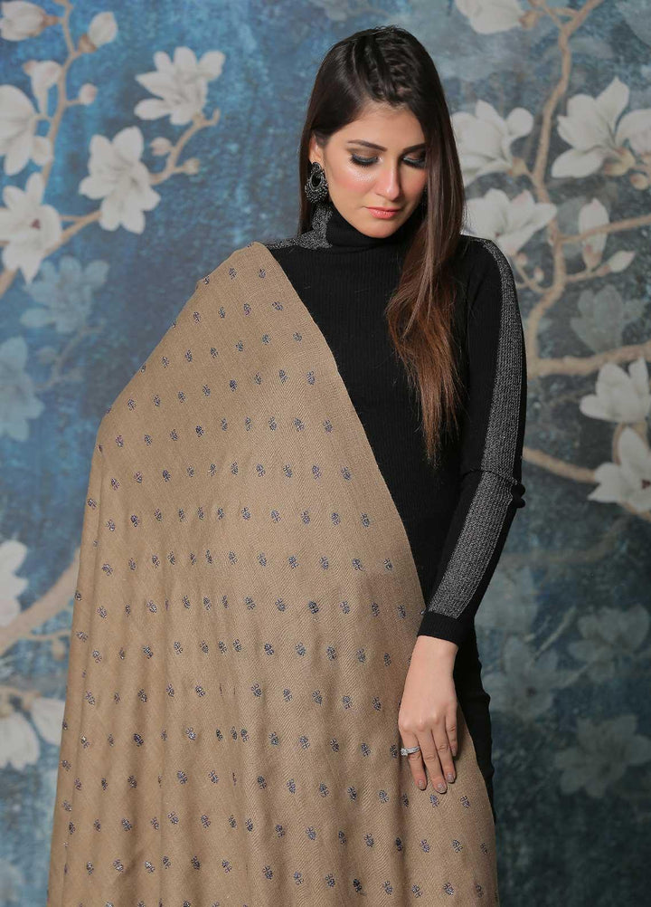 Sanaulla Exclusive Range Pashmina Shawl SU21PP MIR-07 Brown 7 Pure Pashmina Shawls