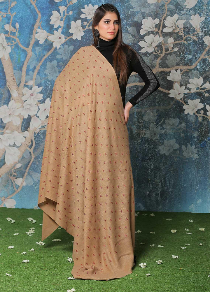 Sanaulla Exclusive Range Pashmina Shawl SU21PP MIR-07 Brown 8 Pure Pashmina Shawls