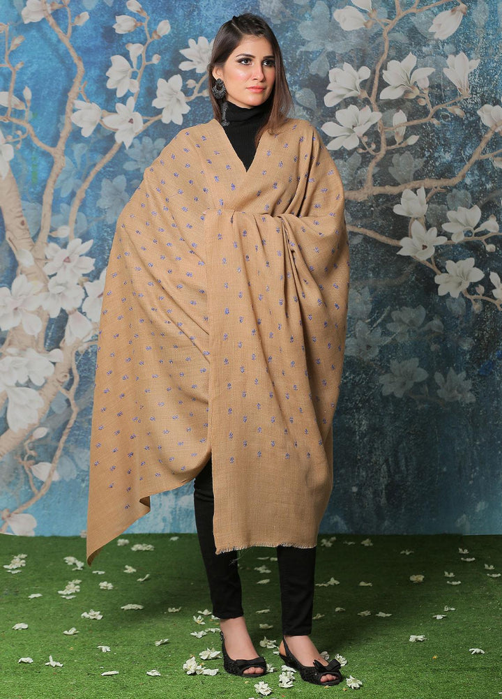 Sanaulla Exclusive Range Pashmina Shawl SU21PP MIR-07 Brown 10 Pure Pashmina Shawls