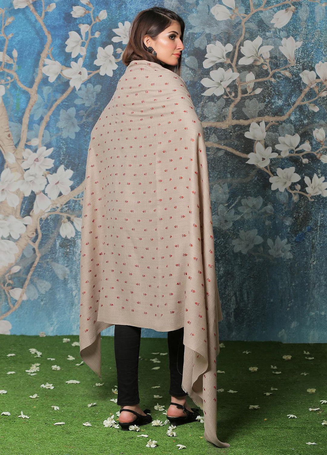 Sanaulla Exclusive Range Pashmina Shawl SU21PP MIR-07 Brown 11 Pure Pashmina Shawls