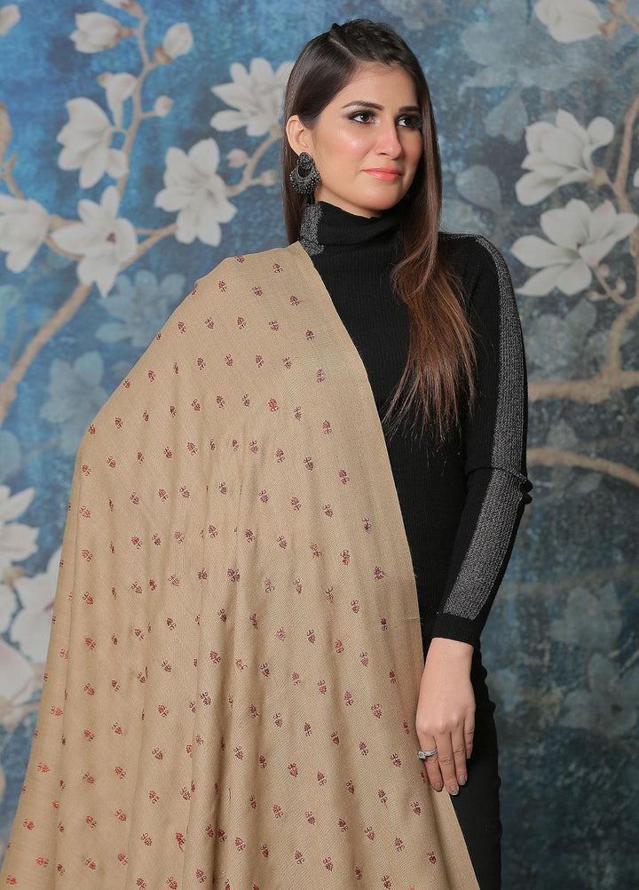 Sanaulla Exclusive Range Pashmina Shawl SU21PP MIR-07 Brown 14 Pure Pashmina Shawls