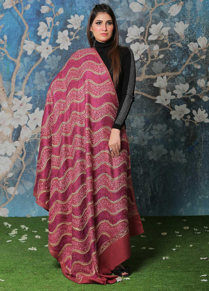 Sanaulla Exclusive Range Pashmina Shawl SU21PP AKP-31 Pink Pure Pashmina Shawls