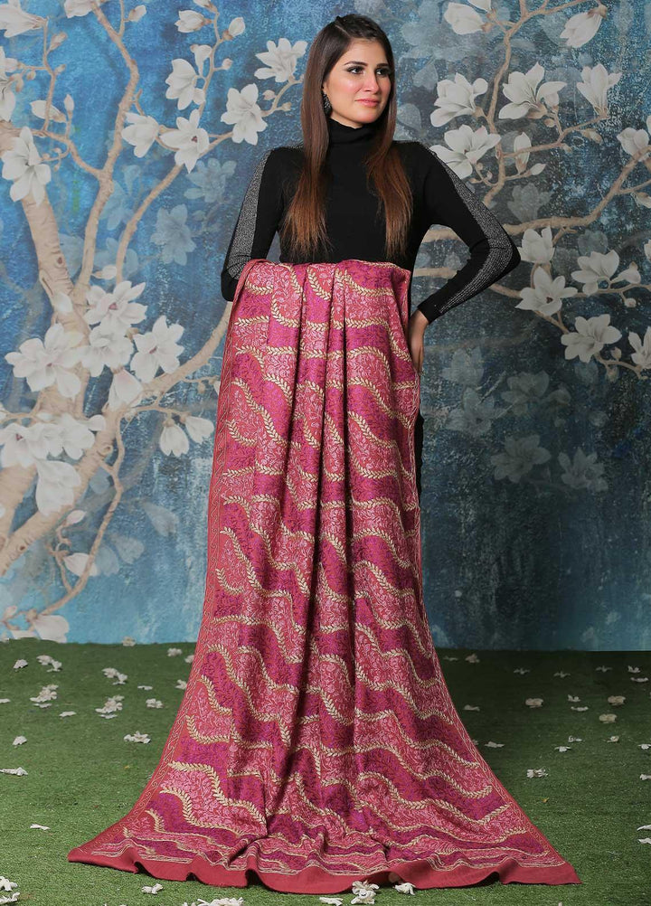 Sanaulla Exclusive Range Pashmina Shawl SU21PP AKP-31 Pink Pure Pashmina Shawls