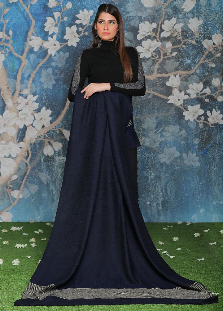 Sanaulla Exclusive Range Pashmina Shawl SU21PP AKP-47 Blue-2 Pure Pashmina Shawls