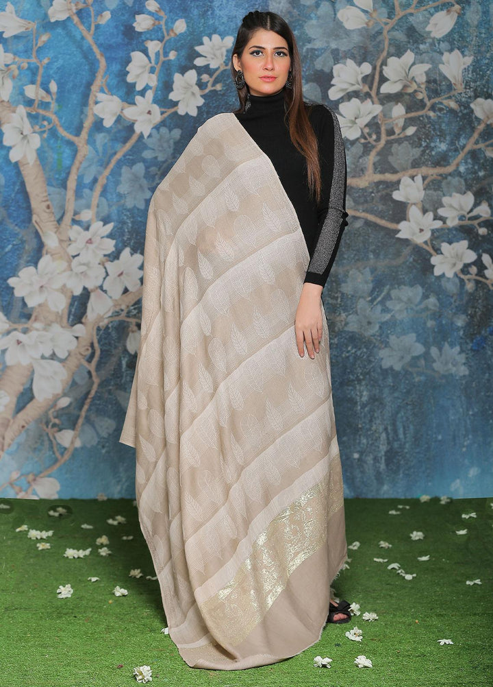 Sanaulla Exclusive Range Pashmina Shawl SU21PP AKP-47 Golden-2 Pure Pashmina Shawls