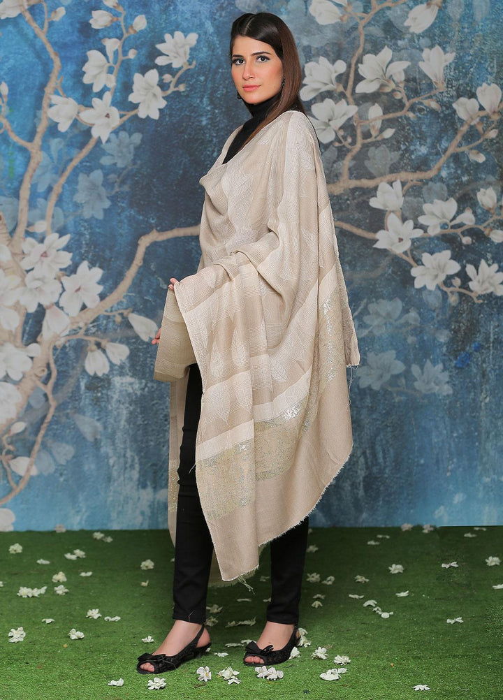 Sanaulla Exclusive Range Pashmina Shawl SU21PP AKP-47 Golden-2 Pure Pashmina Shawls