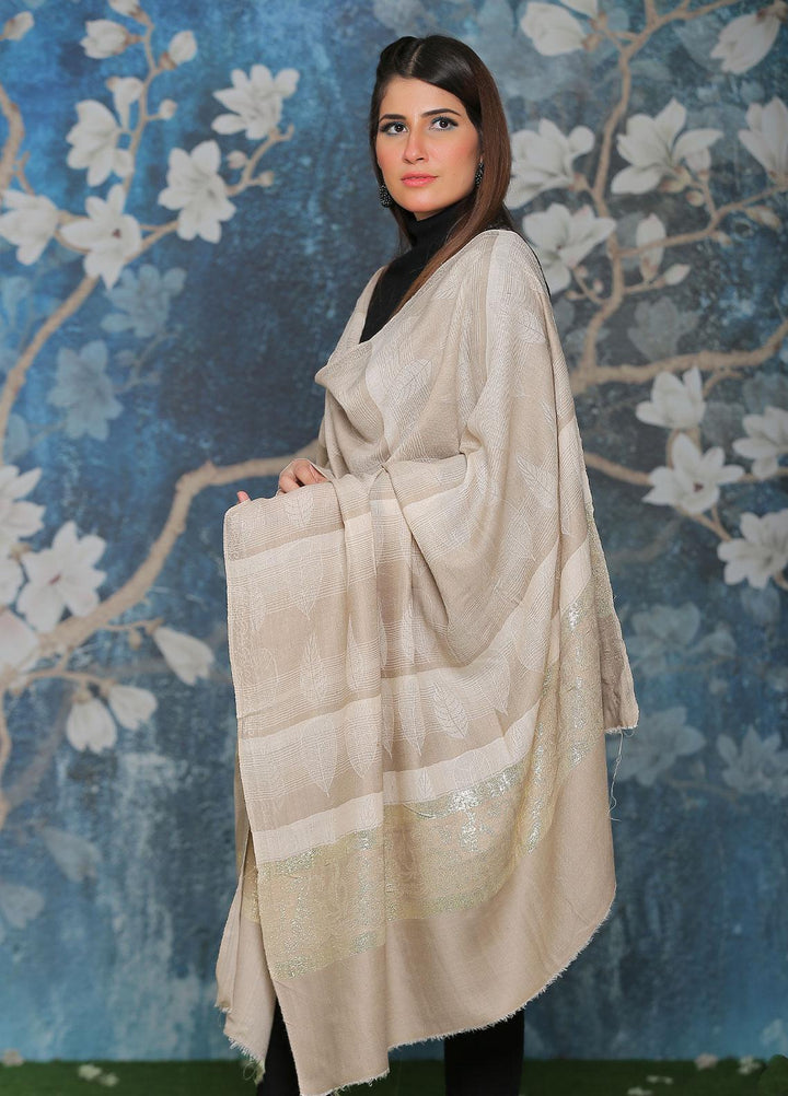 Sanaulla Exclusive Range Pashmina Shawl SU21PP AKP-47 Golden-2 Pure Pashmina Shawls