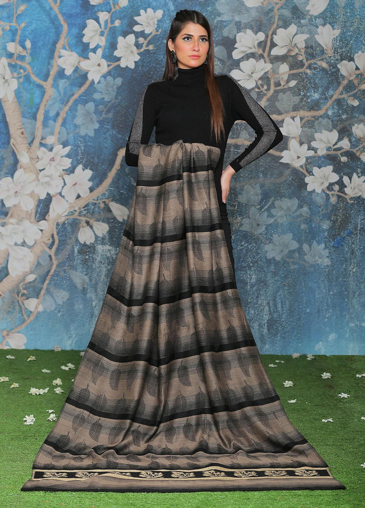 Sanaulla Exclusive Range Pashmina Shawl SU21PP AKP-47 Grey-1 Pure Pashmina Shawls