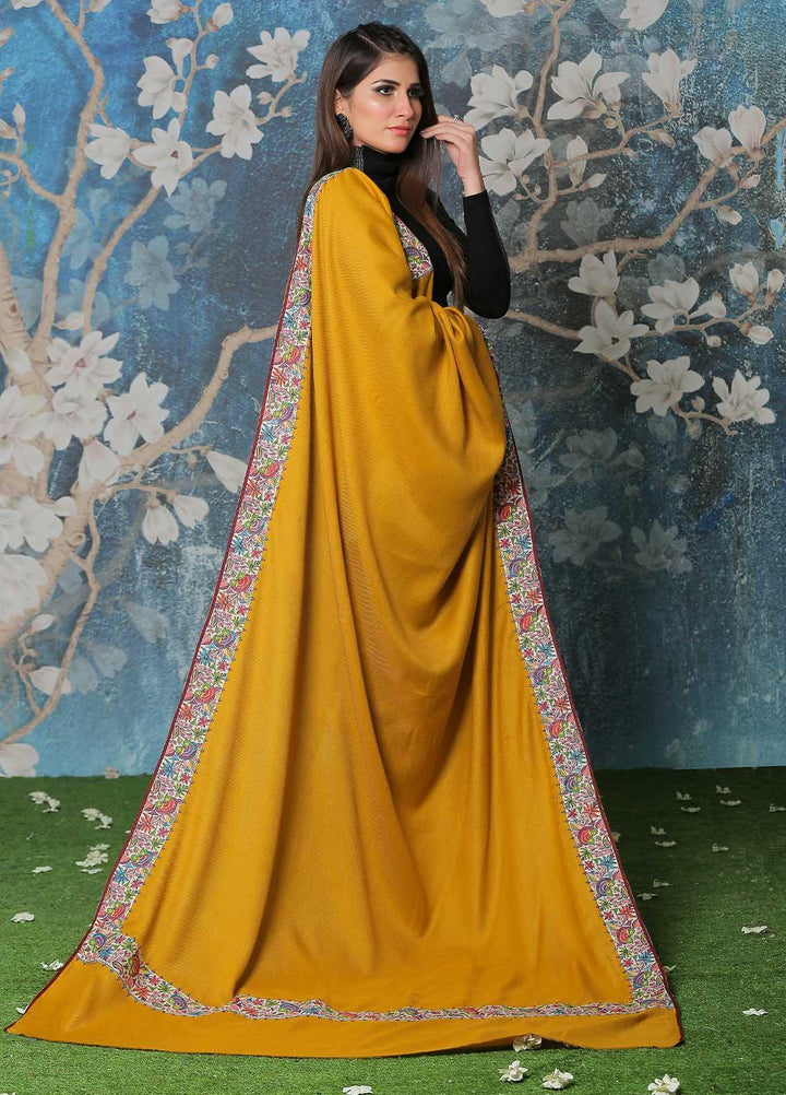 Sanaulla Exclusive Range Pashmina Shawl SU21PP AKP-48 Lemon Pure Pashmina Shawls