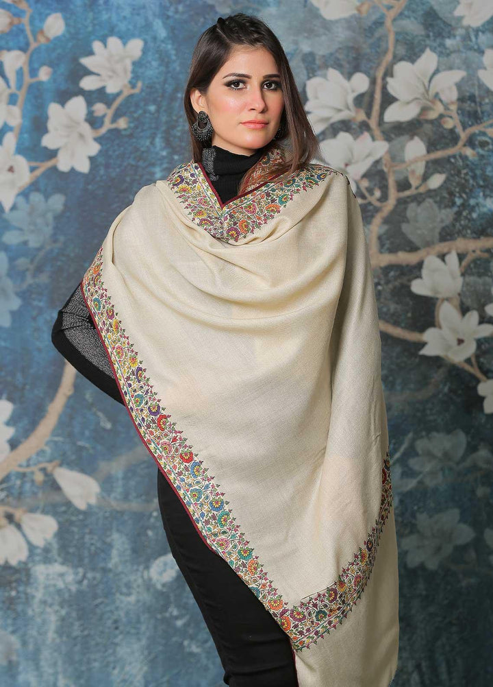 Sanaulla Exclusive Range Pashmina Shawl SU21PP AKP-49 Fawn-1 Pure Pashmina Shawls
