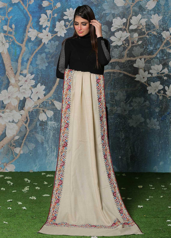 Sanaulla Exclusive Range Pashmina Shawl SU21PP AKP-49 Fawn-2 Pure Pashmina Shawls