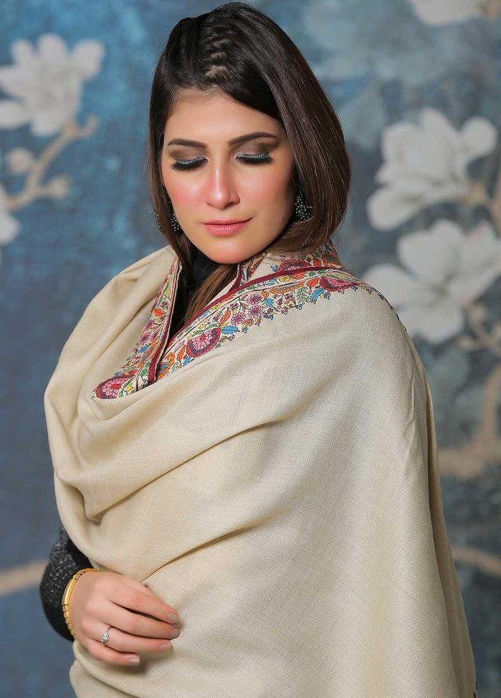 Sanaulla Exclusive Range Pashmina Shawl SU21PP AKP-49 Fawn-2 Pure Pashmina Shawls