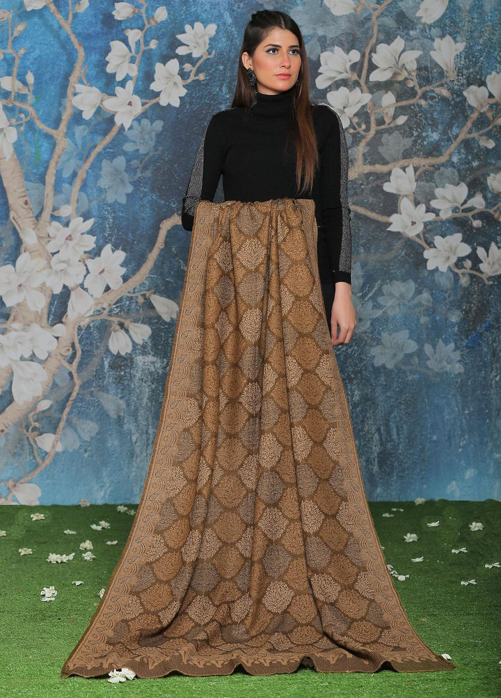 Sanaulla Exclusive Range Pashmina Shawl SU21PP AKP-50 Brown-9 Pure Pashmina Shawls