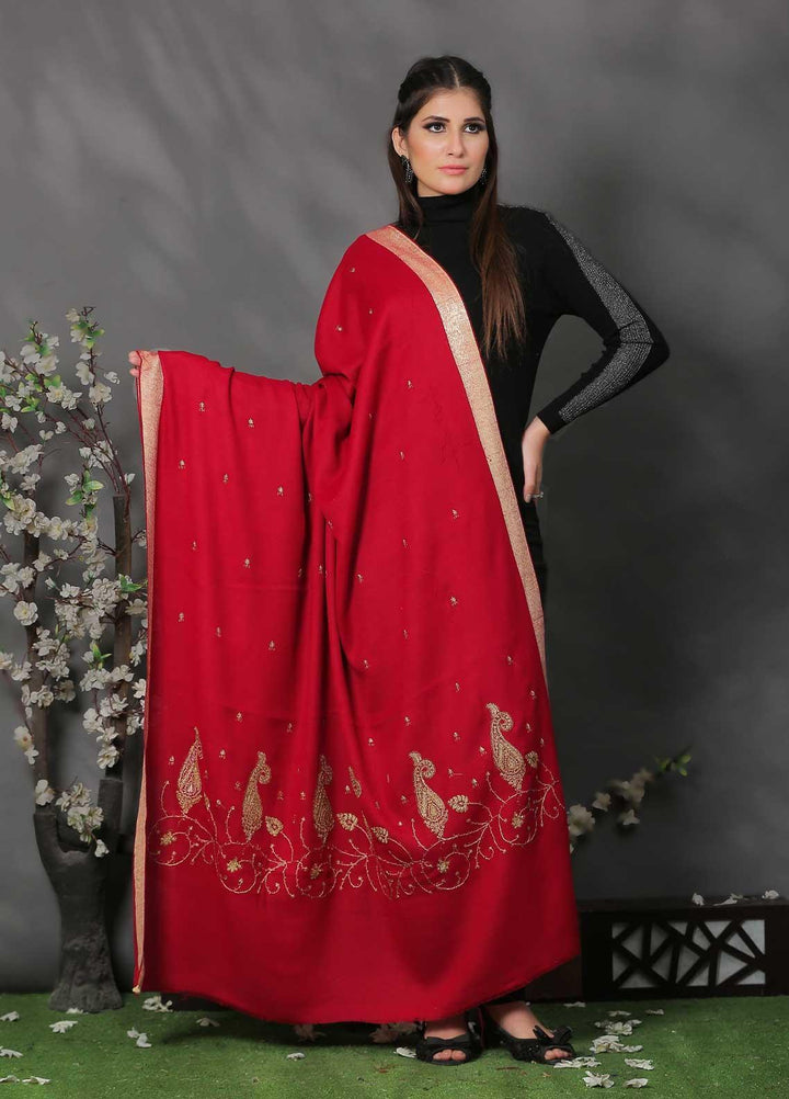Sanaulla Exclusive Range Pashmina Shawl SU21PP MIR-41 Maroon 2 Pure Pashmina Shawls