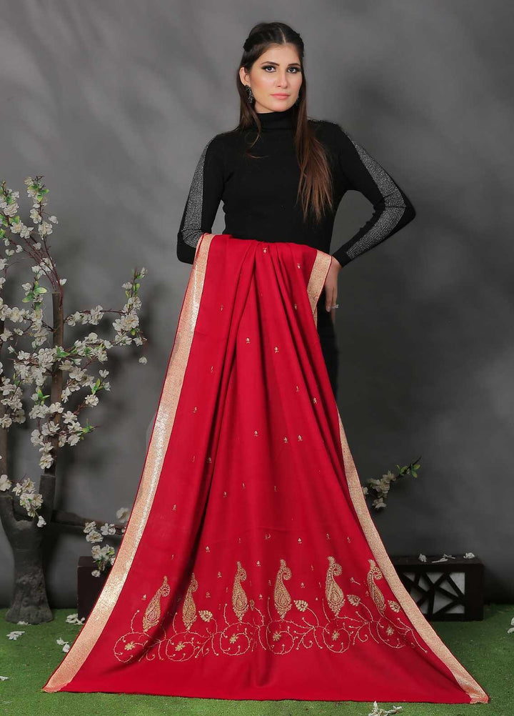 Sanaulla Exclusive Range Pashmina Shawl SU21PP MIR-41 Maroon 2 Pure Pashmina Shawls