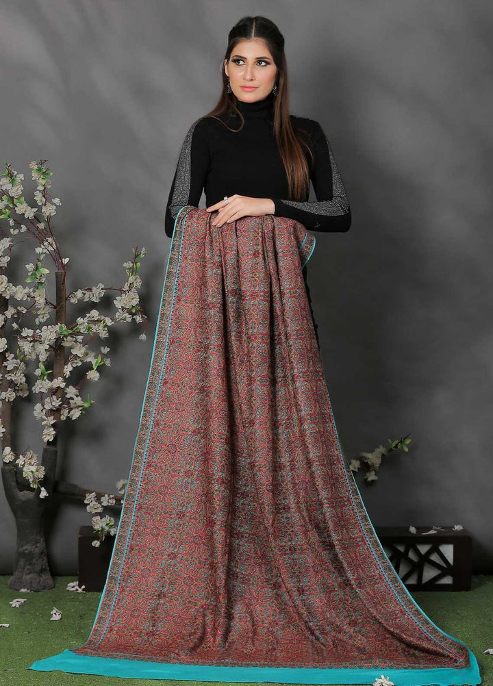 Sanaulla Exclusive Range Pashmina Shawl SU21PP MIR-45 Ferozi 2 Pure Pashmina Shawls