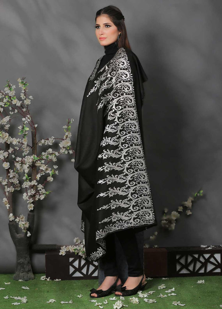 Sanaulla Exclusive Range Pashmina Shawl SU21PP AKP-20 Black Pure Pashmina Shawls