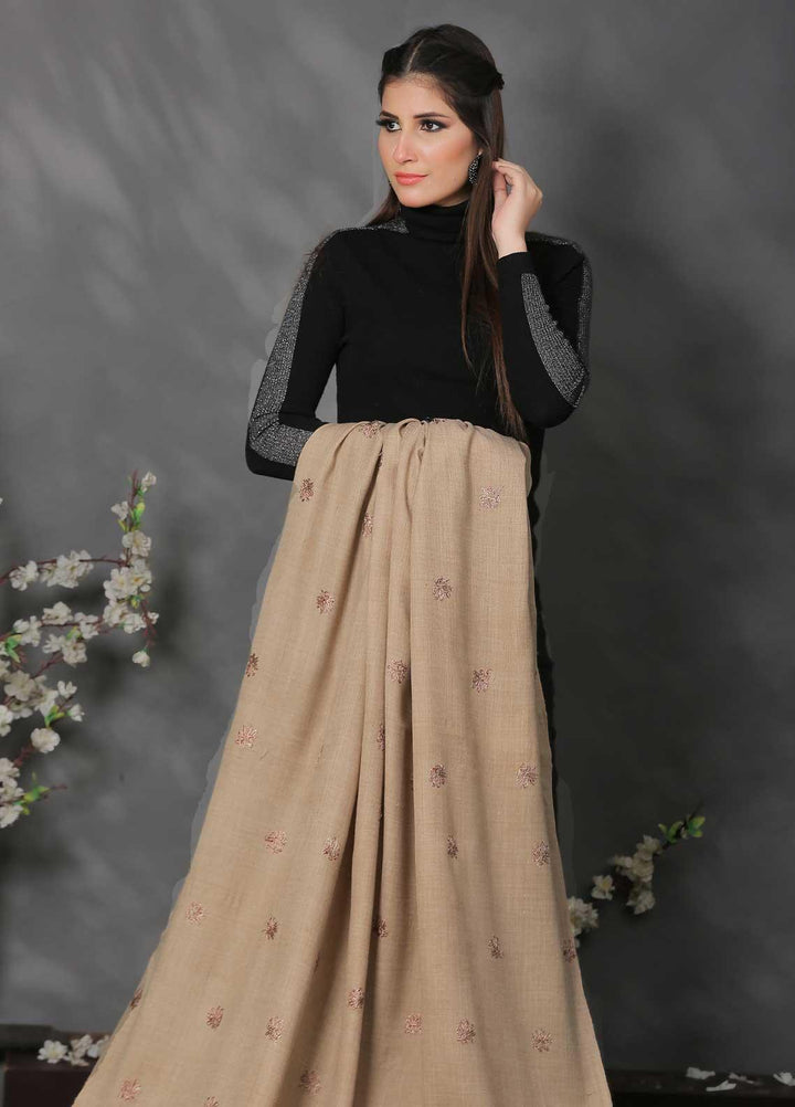 Sanaulla Exclusive Range Pashmina Shawl SU21PP AKP-38 Brown-4 Pure Pashmina Shawls