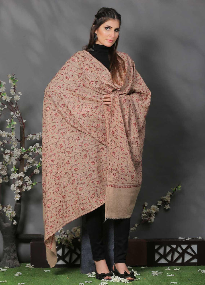 Sanaulla Exclusive Range Pashmina Shawl SU21PP AKP-282 Brown Pure Pashmina Shawls