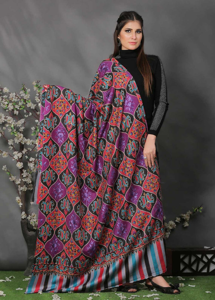 Sanaulla Exclusive Range Pashmina Shawl SU21PP MIR-608-Multi2 Pure Pashmina Shawls