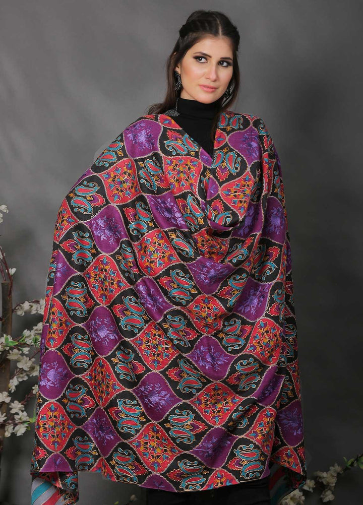 Sanaulla Exclusive Range Pashmina Shawl SU21PP MIR-608-Multi2 Pure Pashmina Shawls