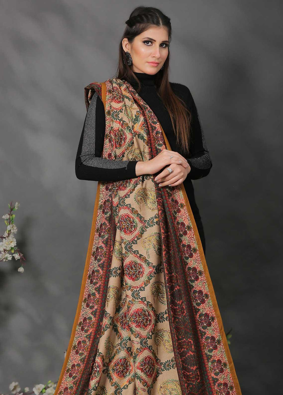 Sanaulla Exclusive Range  Pashmina  Shawl SU21PP OD-94 - Pure Pashmina Shawls