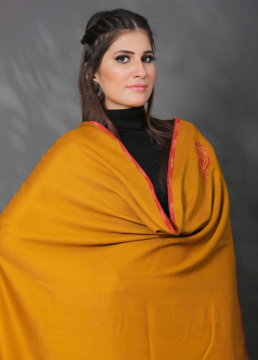 Sanaulla Exclusive Range Pashmina Shawl SU21PP MIR-06 Lemon 2 Pure Pashmina Shawls