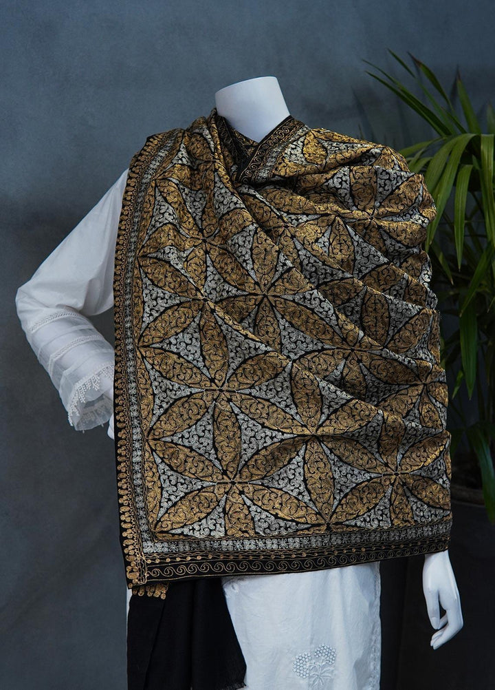 Sanaulla Exclusive Range  Pashmina  Shawls MAMA-36 Black - Pashmina Shawls