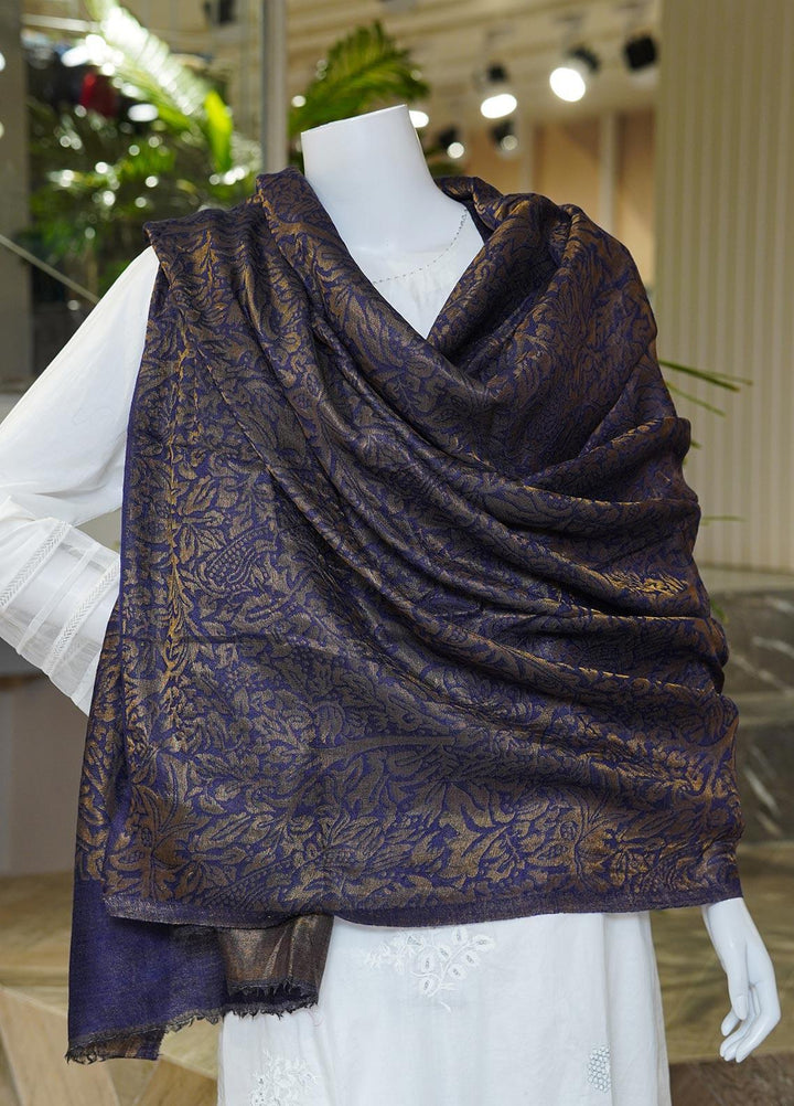 Sanaulla Exclusive Range  Pashmina  Shawls MAMA-01 Purple - Pashmina Shawls