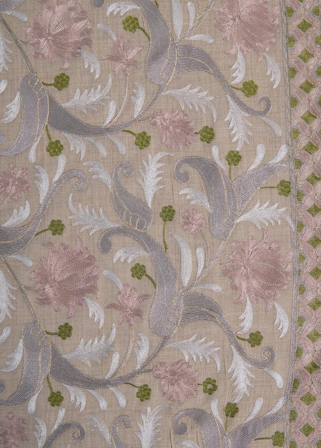 Sanaulla Exclusive Range  Pashmina  Shawls MAMA-36 Fawn - Pashmina Shawls