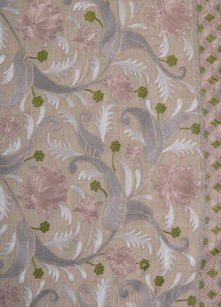 Sanaulla Exclusive Range  Pashmina  Shawls MAMA-36 Fawn - Pashmina Shawls