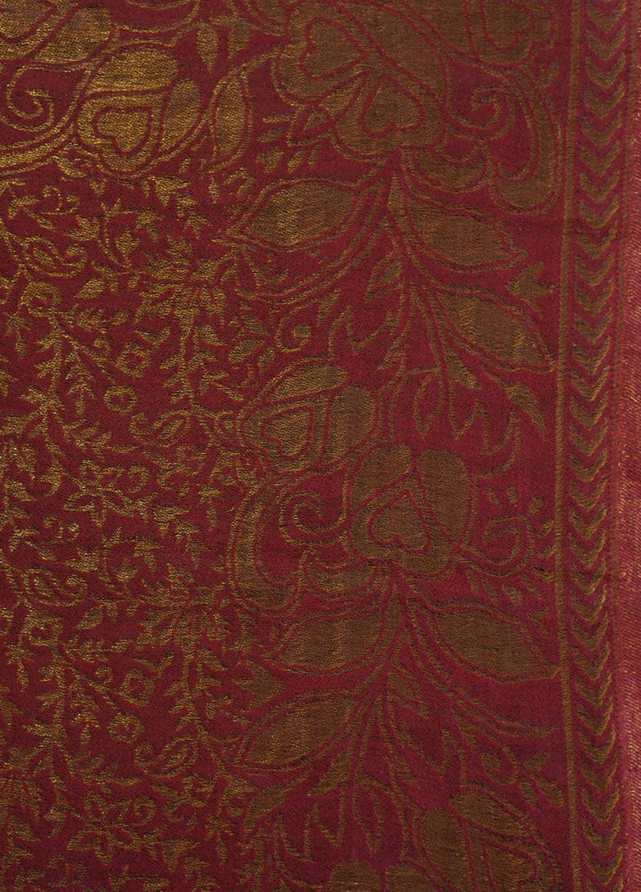 Sanaulla Exclusive Range  Pashmina  Shawls MAMA-01 Rust-1 - Pashmina Shawls