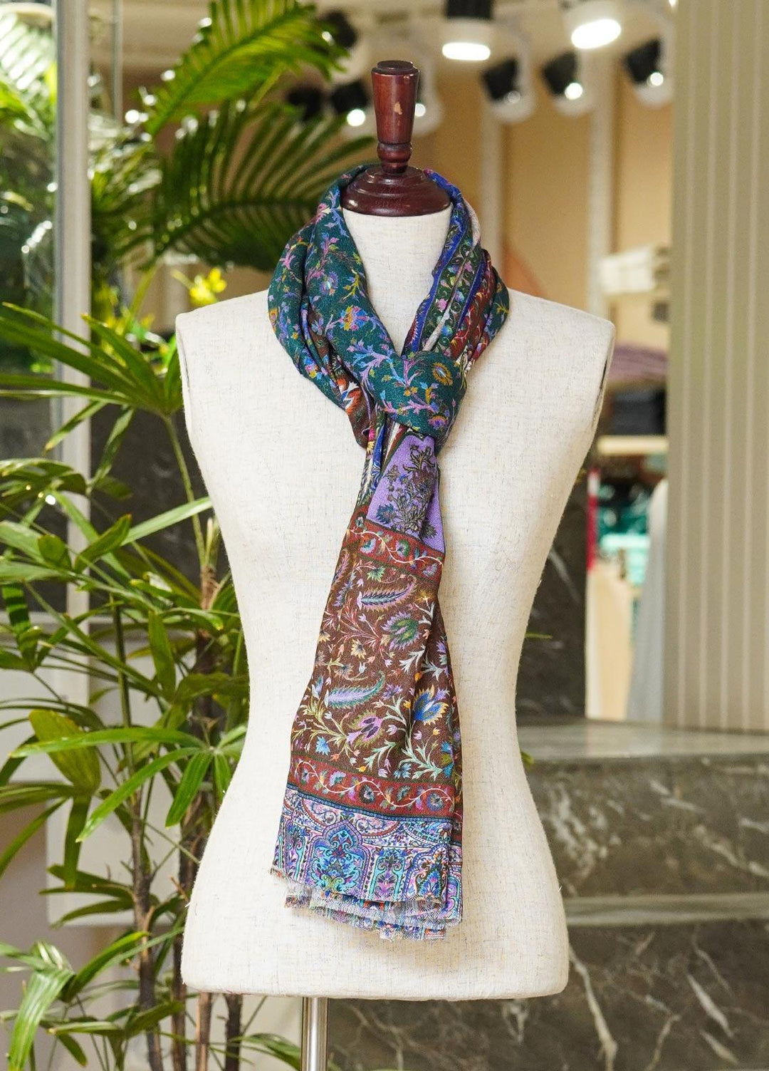 Sanaulla Exclusive Range  Pashmina  Shawls MAMA-03 Multi-4 - Pashmina Shawls