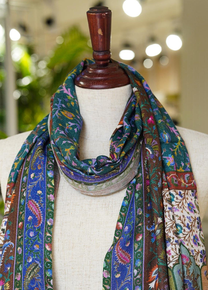 Sanaulla Exclusive Range  Pashmina  Shawls MAMA-03 Multi-4 - Pashmina Shawls