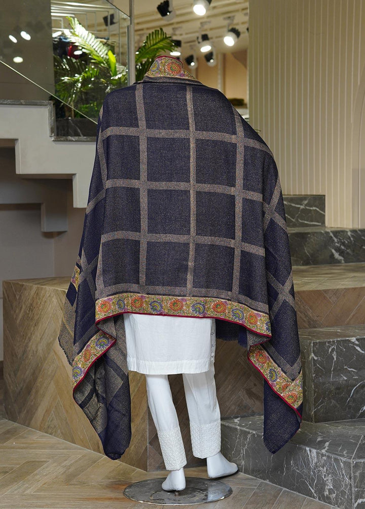 Sanaulla Exclusive Range  Pashmina  Shawls MAMA-04 Blue-1 - Pashmina Shawls