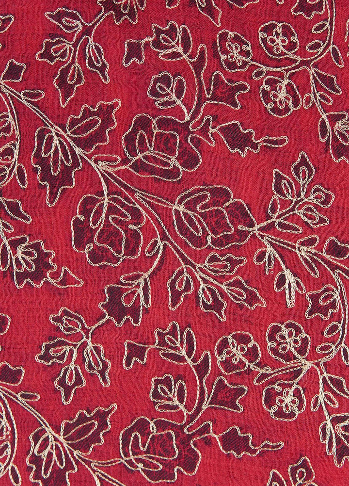 Sanaulla Exclusive Range  Pashmina  Shawls MAMA-06 Maroon      - Pashmina Shawls