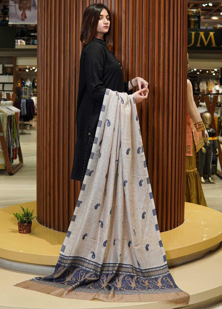 Sanaulla Exclusive Range  Pashmina  Shawls MAMA-07 Brown-1 - Pashmina Shawls