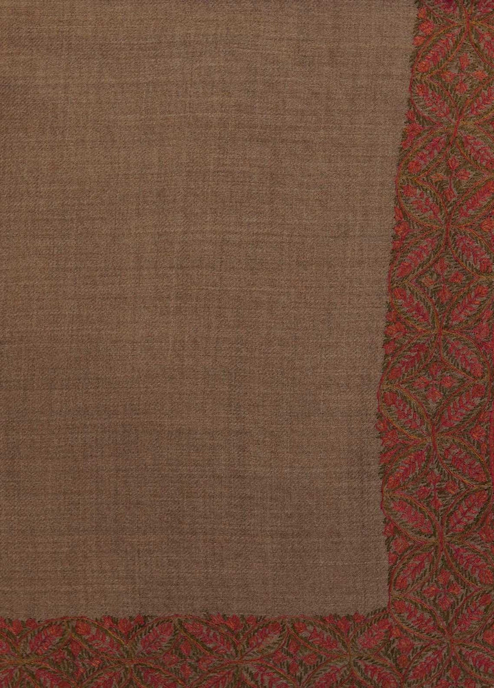 Sanaulla Exclusive Range  Pashmina  Shawls MAMA-16 Fawn-3 - Pashmina Shawls