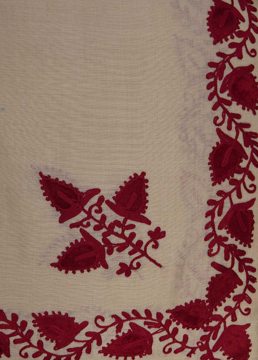 Sanaulla Exclusive Range  Pashmina  Shawls MAMA-26 Off White-1 - Pashmina Shawls