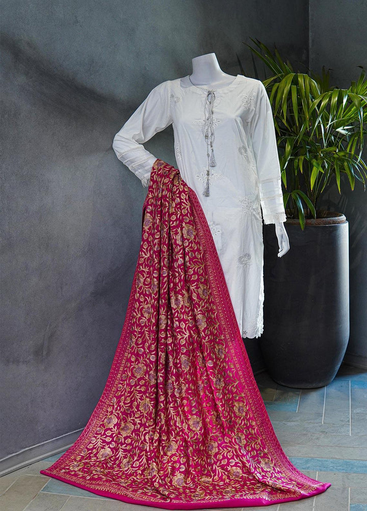 Sanaulla Exclusive Range  Pashmina  Shawls MAMA-36 Pink - Pashmina Shawls