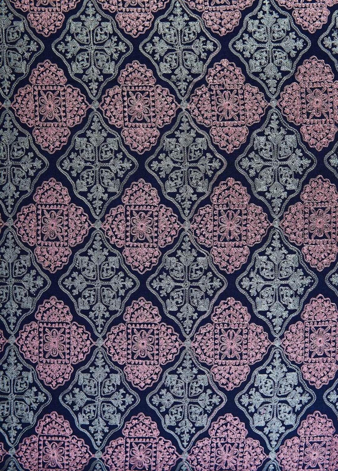 Sanaulla Exclusive Range  Pashmina  Shawls MAMA-37 Blue-1 - Pashmina Shawls